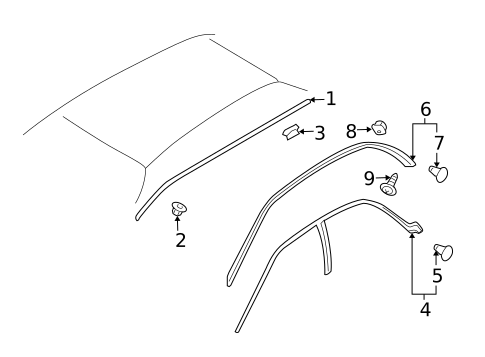 Exterior Trim - Roof for 2005 Saab 9-2X #0
