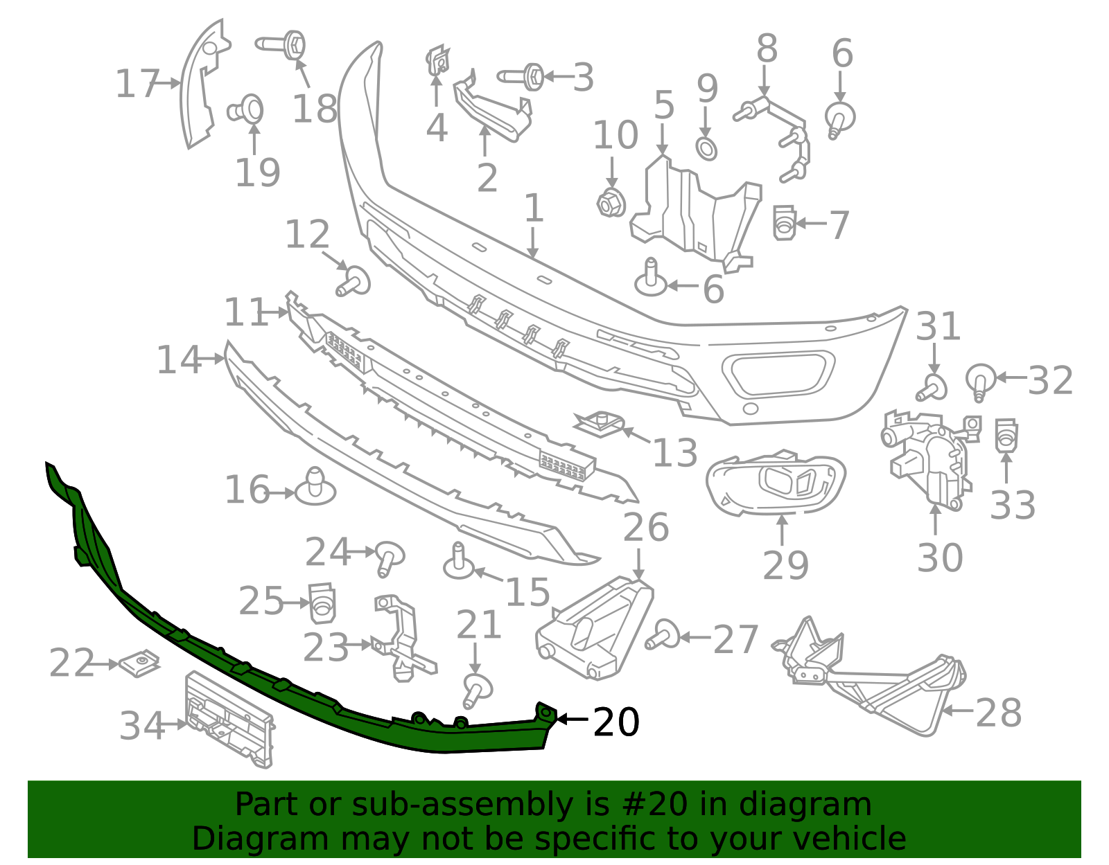 2019-2023 Ford Ranger Lower Deflector kb3z17626c | TascaParts.com