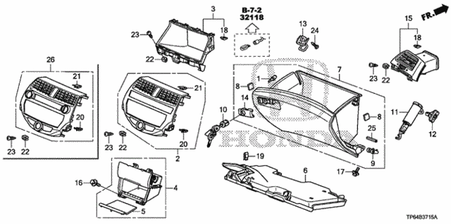 Instrument Panel Garnish (Passenger Side) (1) for 2012 Honda Crosstour #0