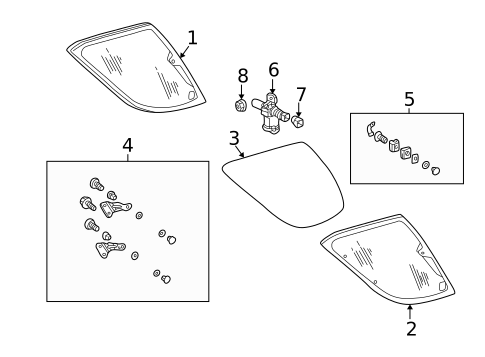 Glass & Hardware for 2002 Mercedes-Benz ML55 AMG #0