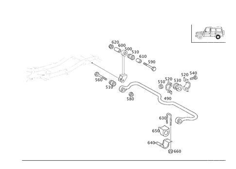 Torsion Bar, Rear for 2015 Mercedes-Benz G63 AMG #0