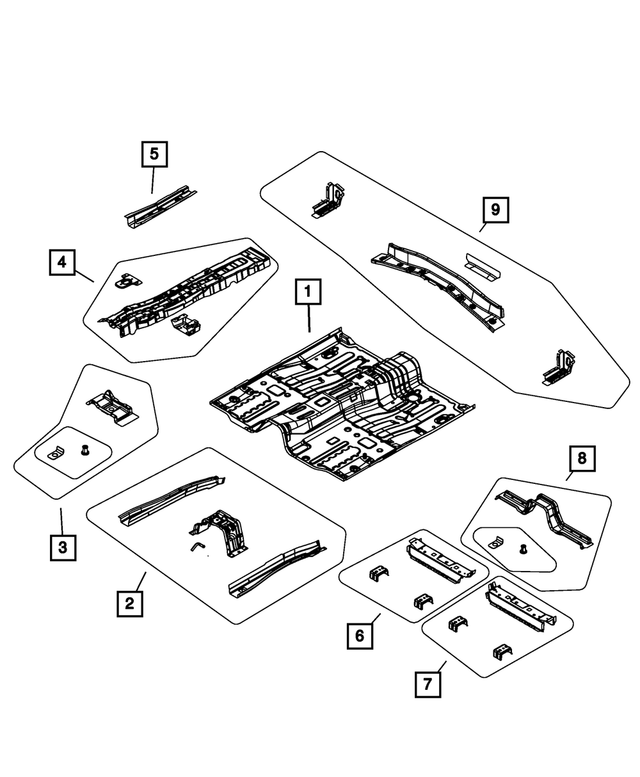 « 5076465AB – Body Sheet Metal Except Doors : Plancher Avant Cuvette pour Mopar Image »