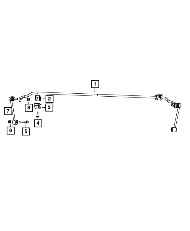 68414189AA - Rear Suspension: Rear Suspension Stabilizer Bar for Mopar Image