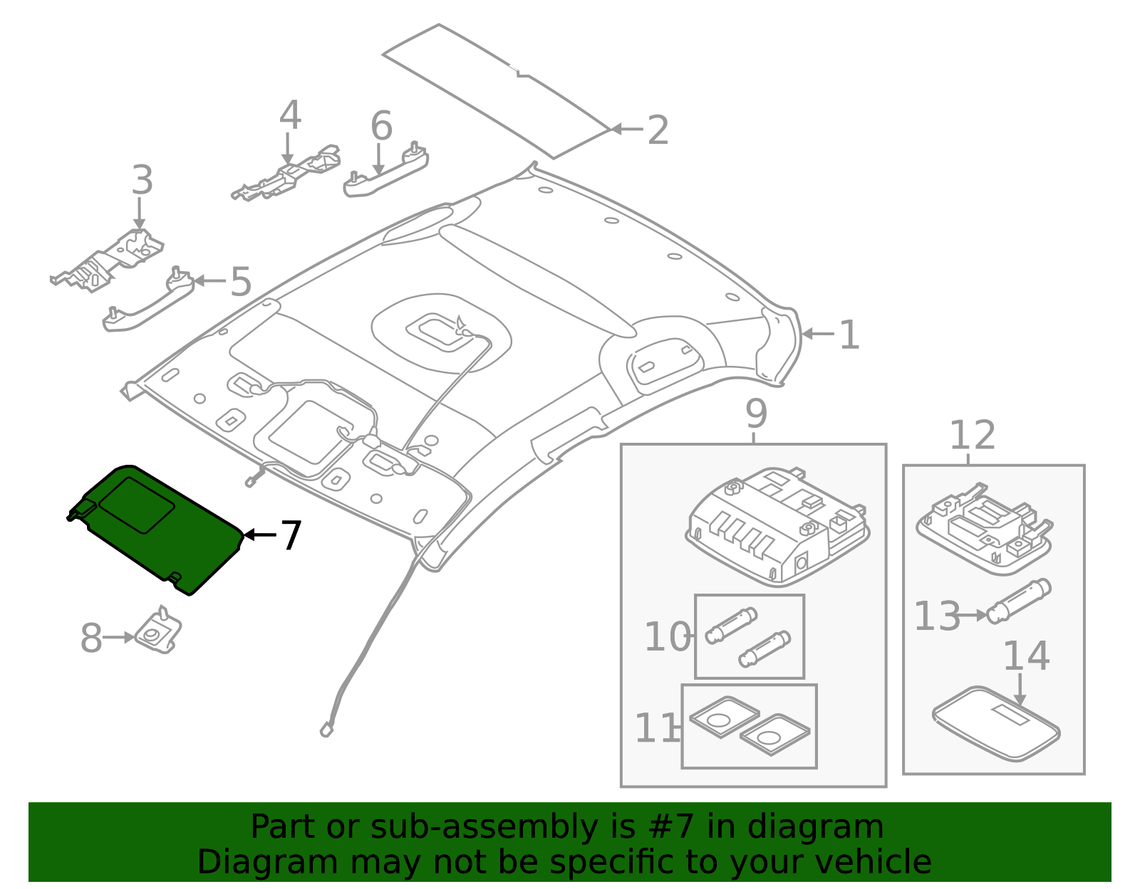 Fits Hyundai Elantra 1.8L 2.0L Left Side Sun Visor Tan 2011-2014