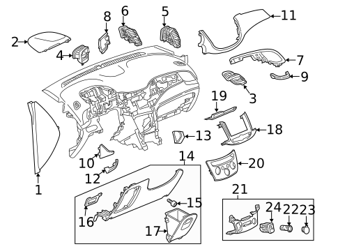 Instrument Panel Components for 2019 Chevrolet Trax #0