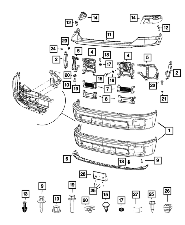68055092AA - Frame, Bumper and Fascia: Hex Flange Head Bolt for Mopar Image