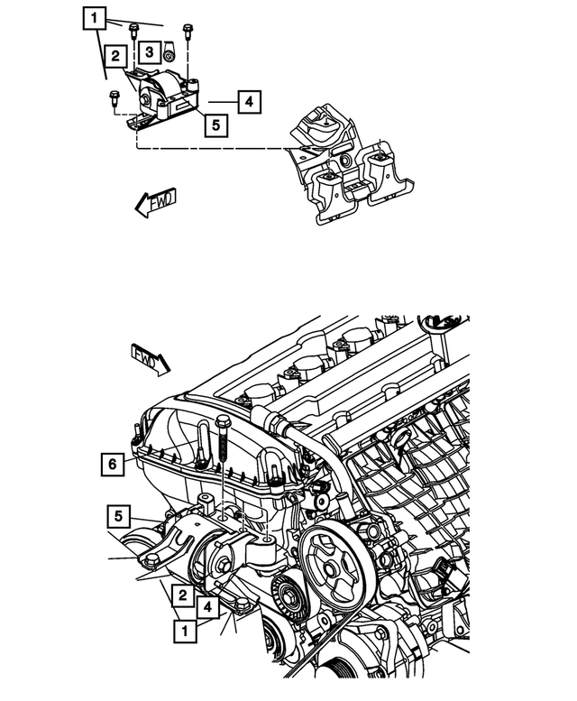 6104412AA - 2.4L Gas; Engine: Hex Head Bolt And Coned Washer, Mounting for Mopar Image