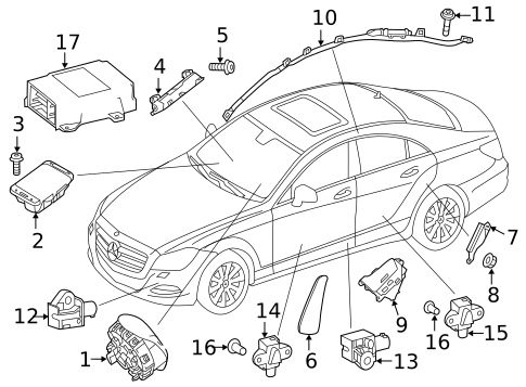 Air Bag Components for 2016 Mercedes-Benz CLS63 AMG S #0