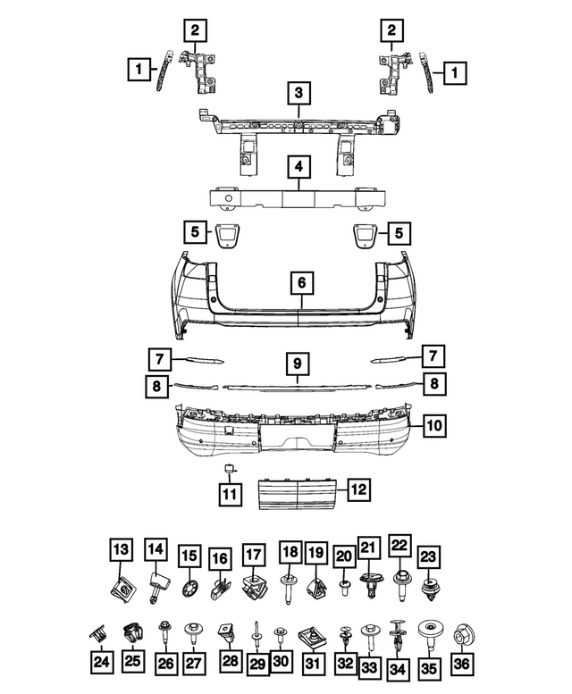 68591243AB - Frame, Bumper and Fascia: Fascia Bracket, Left for Mopar Image