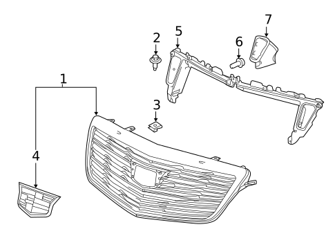 Grille & Components for 2016 Cadillac ATS #1