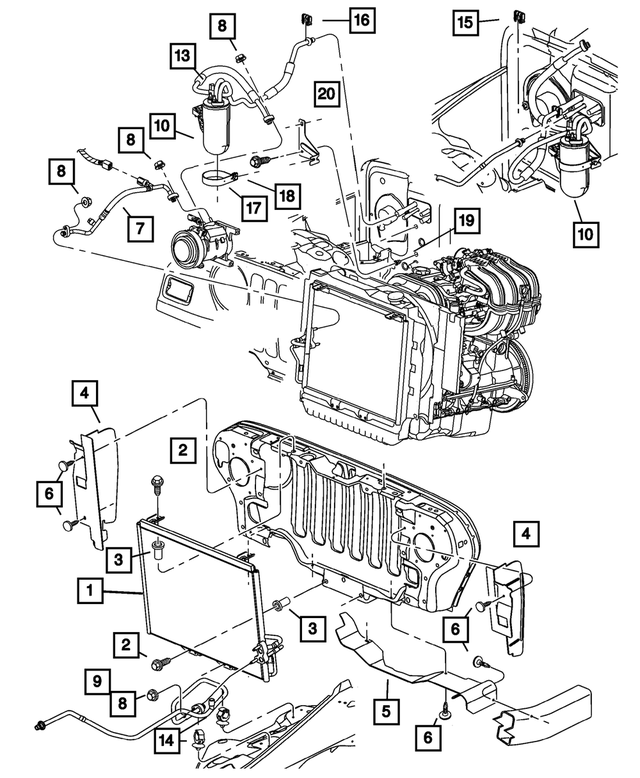 55037618AD - Air Conditioning &amp; Heater: Air Conditioning Condenser for Mopar Image image