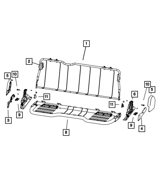 68050837AA - Interior Trim: Rear Seat Back Frame for Mopar Image