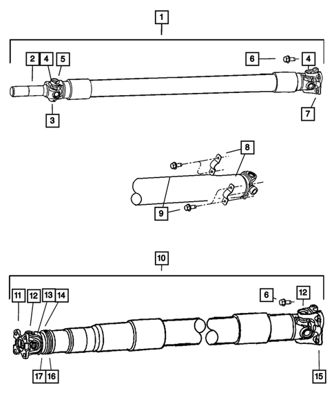 Propeller Shaft for 2005 Dodge Ram 1500 #0