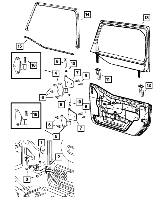 « 6508648AA – Doors and Related Parts : Tête Cylindrique à Dépouille Vis pour Mopar Image »