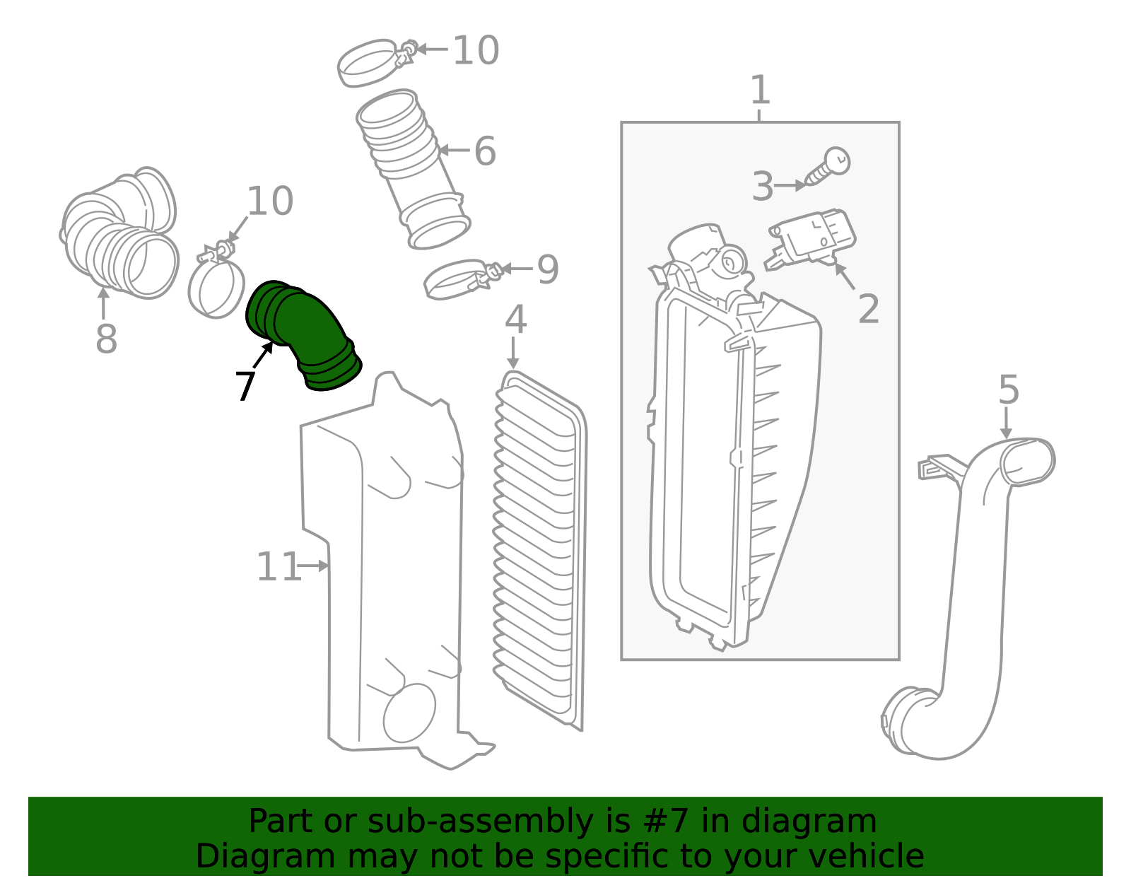 2012-2015 Scion iQ Engine Air Intake Hose 17883-47030 | Toyota Parts Center