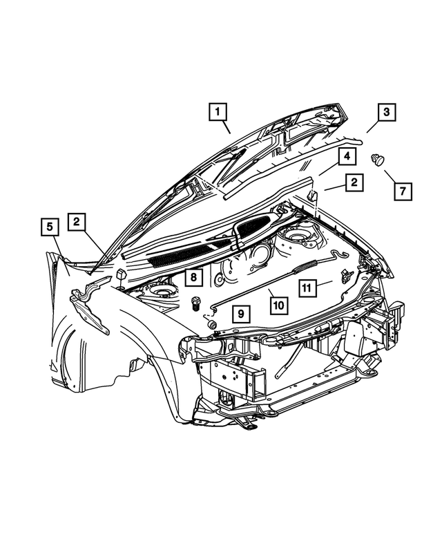 4814749AD - Body Sheet Metal Except Doors: Hood for Mopar Image