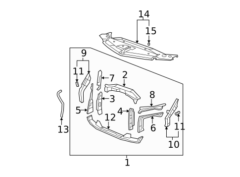 Radiator Support for 2007 Acura MDX #0