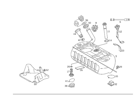 Fuel Tank with Detachable Parts for 1993 Mercedes-Benz 600SL #1