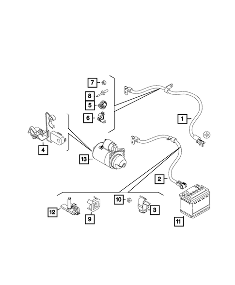Battery, Battery Tray and Cables for 2016 Fiat 500L #0