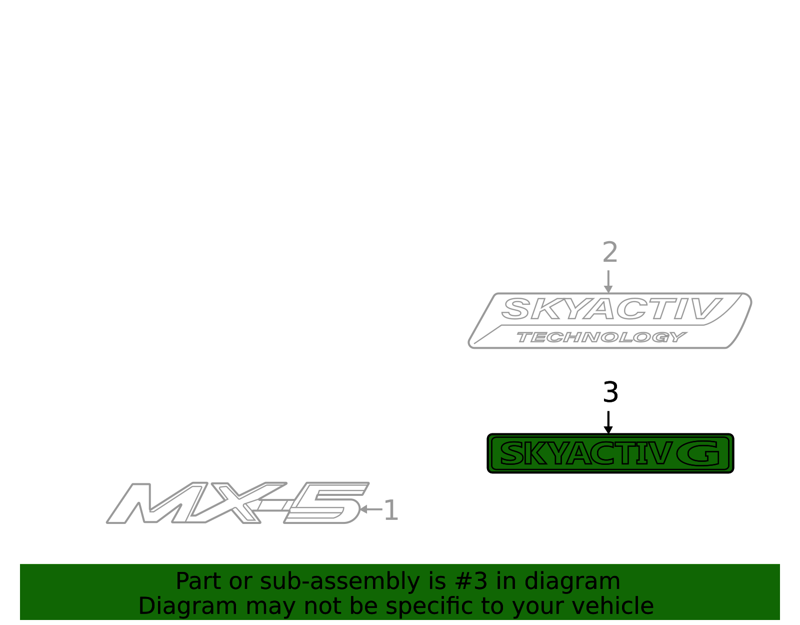 NF6W-51-771 - Deck Lid Emblem - 2020-2025 Mazda MX-5 Miata | Mazda