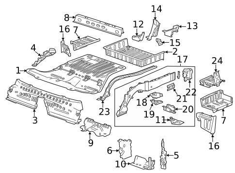 Rear Floor & Rails for 2014 Cadillac ATS #0