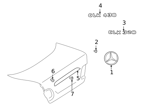 Exterior Trim - Trunk for 2000 Mercedes-Benz CLK 320 #0