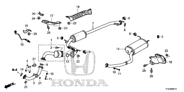 Exhaust Pipe - Muffler (4WD) for 2019 Honda HR-V #0
