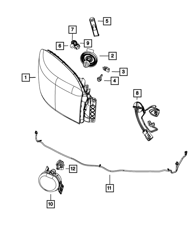 68001485AI - Electrical: Headlamp Park And Turn Lamp, Left for Mopar Image