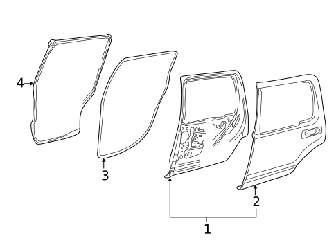 Door & Components for 2003 Lincoln Aviator #1
