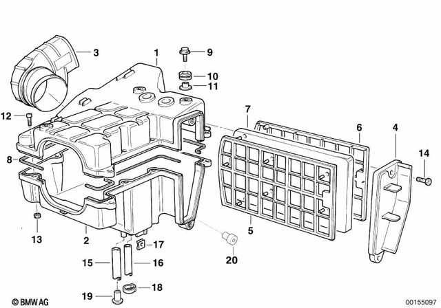 13712345011 - Fuel System: Air Cleaner Housing Bottom -  for BMW-Motorrad Image