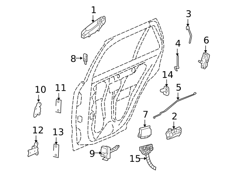 Rear Door for 2005 Cadillac SRX #0