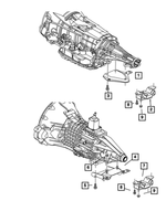 52020853AB - Engine and Transmission Mounting: Transmission Mount Bracket for Mopar Image