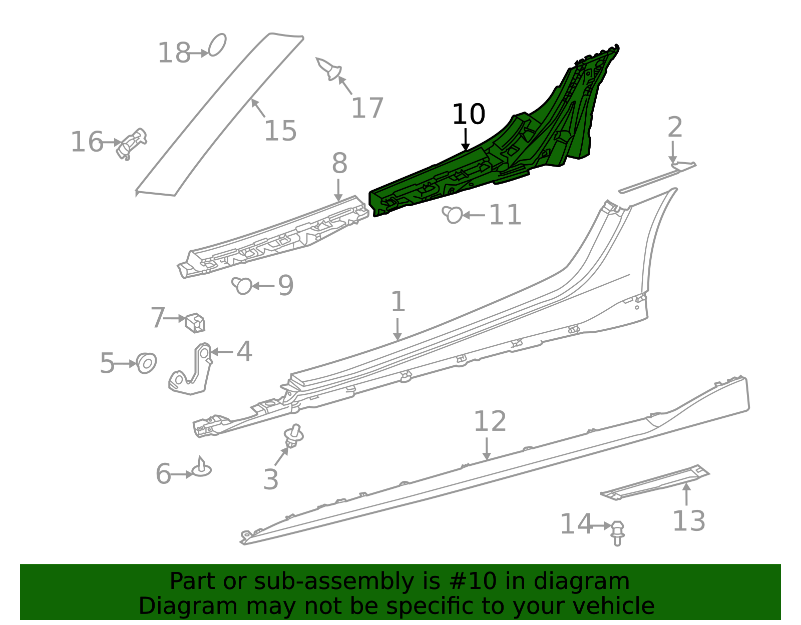 2020-2026 Toyota GR Supra Rocker Panel Molding Reinforcement 75857