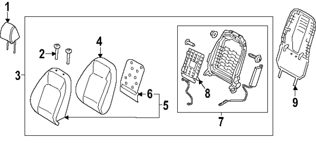 88360AA330KUE - : Seat Back Cover for Hyundai Image
