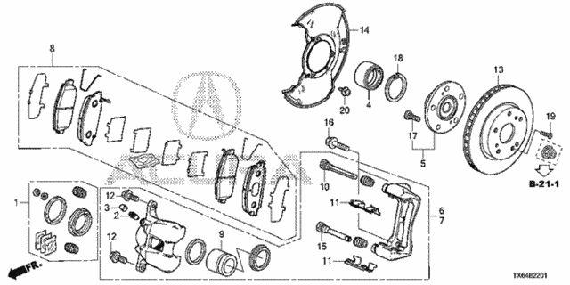 Front Brake (2) for 2017 Acura ILX #0