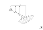 63137165742 - Lighting: Addit. Turn Indicator Lamp, Right White for BMW Image
