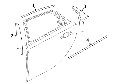 Exterior Trim - Rear Door for 2017 Jaguar XF #0
