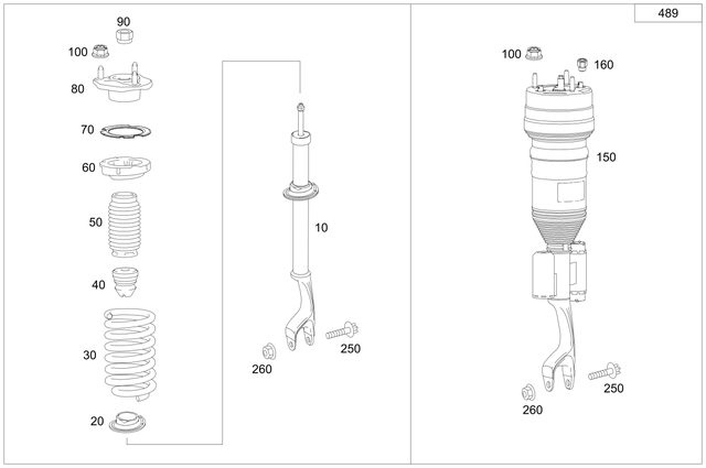 827064 - Springs, Suspension and Hydraulic Components: Nut for Mercedes-Benz Image image