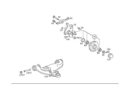 Steering Knuckle and Control Arm for 1993 Mercedes-Benz 600SL #2