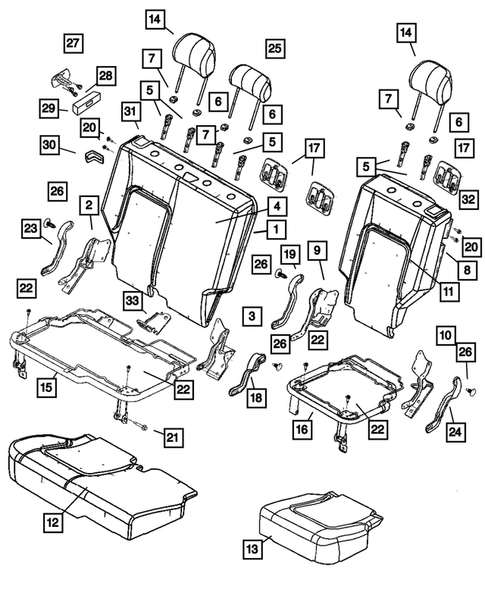 Rear Seats and Attaching Parts for 2003 Jeep Liberty #1