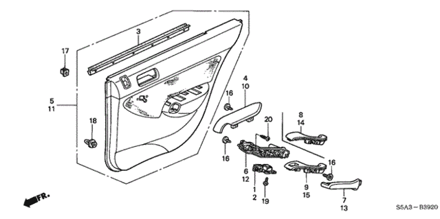Rear Door Lining for 2001 Honda Civic #0
