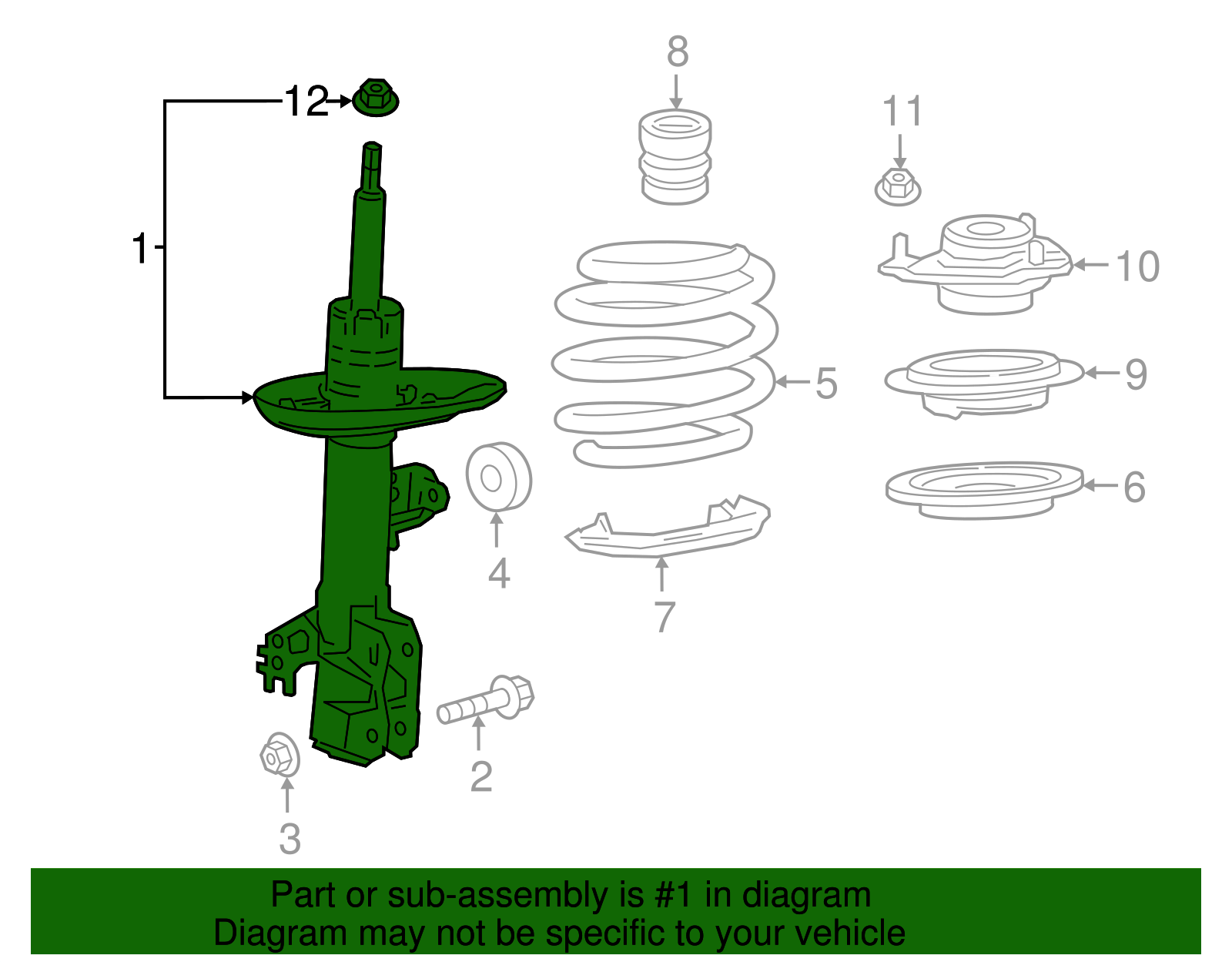 Genuine Toyota Camry SE XSE Right Front Strut 48510-8Z322