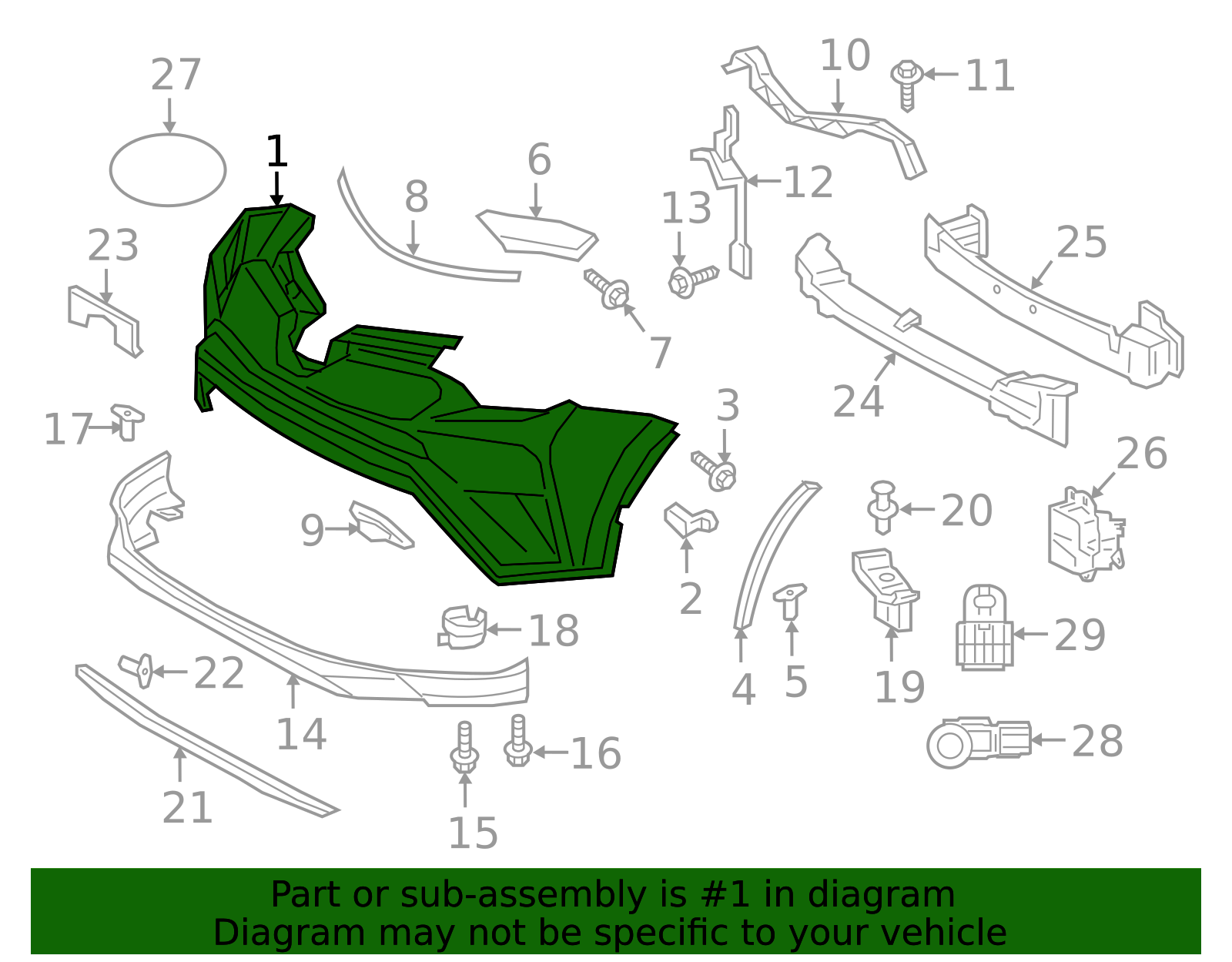 52119-0R915 - Cover Front Bumper L P 2016-2018 Toyota RAV4