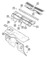 55008832AD - Wiper/Lock Cylinder and Keys: Cowl Panel Grille for Mopar Image
