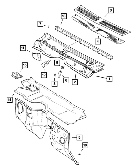 Cowl and Dash Panel for 2001 Jeep Cherokee #0