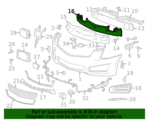 2013-2014 Cadillac ATS Front Upper Bumper Fascia Energy Absorber ...