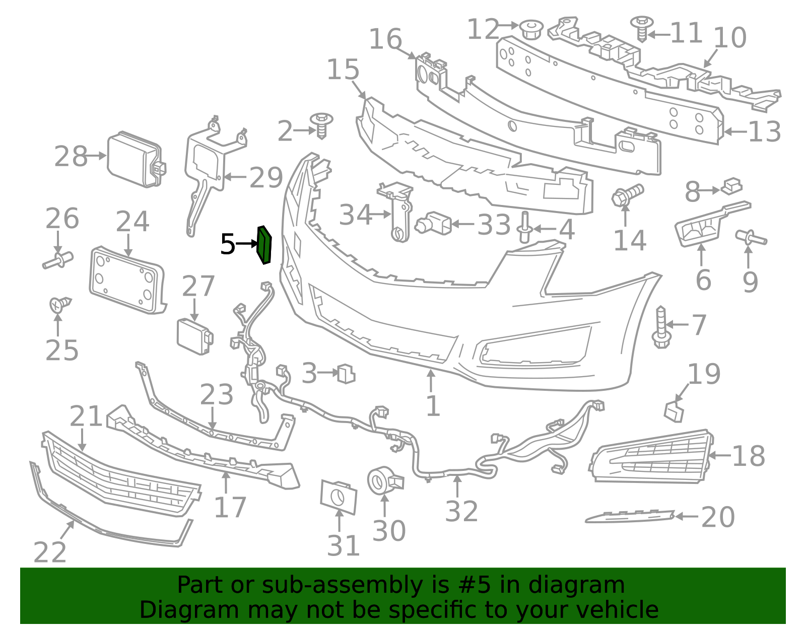 2013-2014 Cadillac ATS Primed Front Bumper Fascia Front Tow Hook Access ...