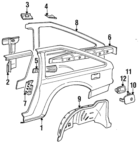 Quarter Panel for 1987 Chevrolet Spectrum #0