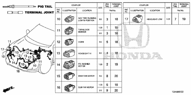 Electrical Connectors (FR.) (3) for 2016 Honda Accord #0