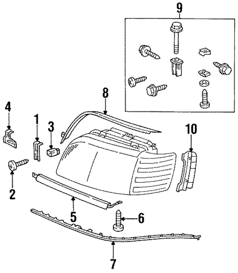 Headlamp Components for 1992 Mercedes-Benz 400SE #0